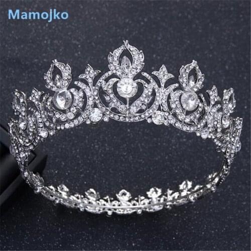 Mamojko Baroque Queen Noble Bridal Crown Tiaras Woman Crystal Wedding Headwear Elegant Tiara For Bride Hair Accessoriesy Bijoux