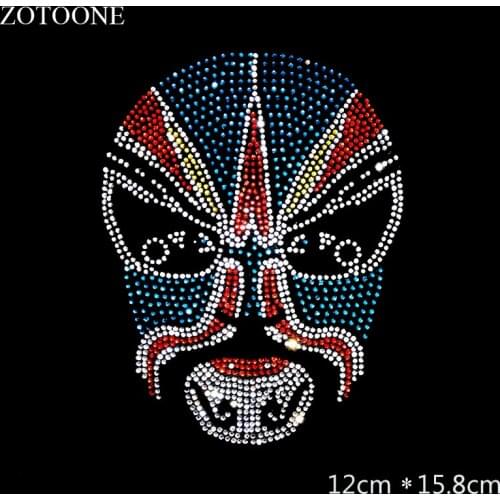 ZOTOONE Clear Hotfix Rhinestone Applique for Clothes Decoration Strass Crystals Rhinestones Acial Makeup In Beijing Opera E