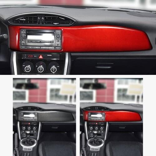1pcs Real Carbon Fiber Car Interior Front Central Control Dashboard Decor Sticker Panel Trim For Toyota GT 86 GT6 FT86 ZN6
