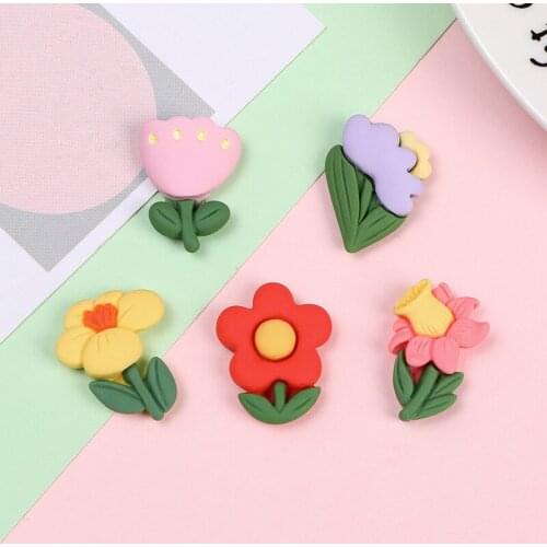 10 PCS Lovely Resin Flowers For Headwear Phone Shell Acessories DIY Jewelry Making