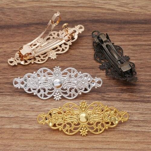 10PCS 60*25mm Spring Hair Clips Automatic Clip Metal Brass Hair Clip Base Settings For Women Hairwear DIY Jewelry Making