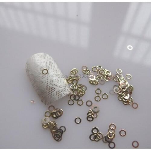MS171-2 100pcs Gold Cute Circle Metal Sticker Nail Art Metal Sticker Nail Art Decoration Non-adhesive Sticker
