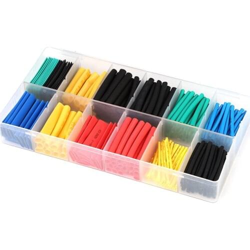 280pcs2:1 PE heat shrink tube wire insulation sleeve tube cable cover tube Wire Cable Insulated Sleeving Tubing Kit