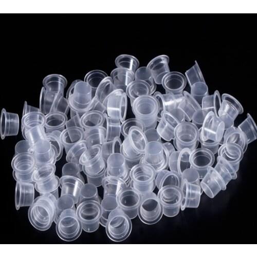 50/100 Pieces Disposable Microblading Tattoo Ink Cups Clear Plastic Tattoo & Permanent Makeup Pigment Ink CupTattoo Accessory