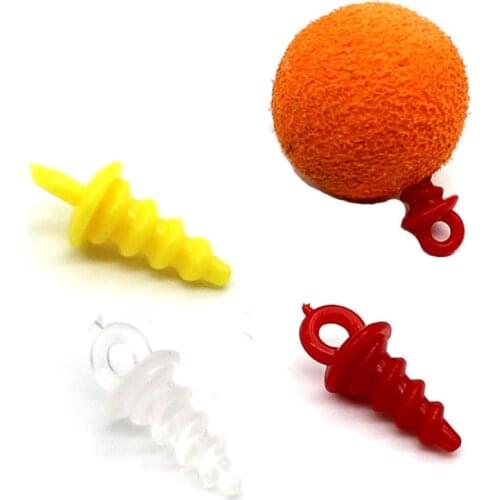 50PCS Boilie Screw Plastic Bait Screw Pop Up Carp Fishing Boilie Bait Holder Accessories Ronnie D Rig Terminal Tackle Equipment
