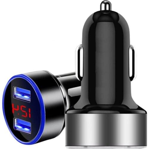 Car Auto Fast Charging Digital Display Dual USB Charger Power Adapter for Phone car Interior Accessories Детали интерьера