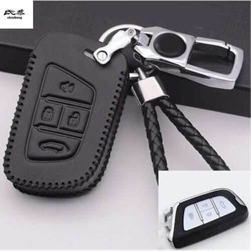 Free shipping 1set genuine leather Car Key protection cover for 2018 2019 JAC Refine S7 car accessories