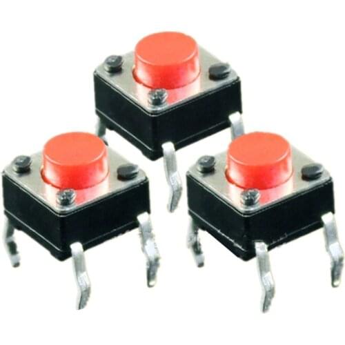 Free shipping 500PCS Tact Switch 6x6x5 red red head switch button cooker Cooker button 6 * 6 * 5 touch switch