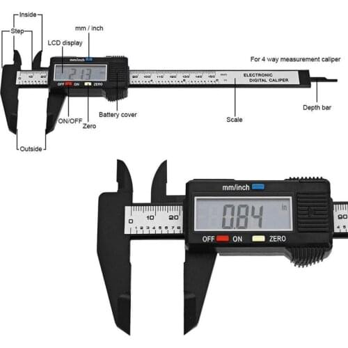 1pcs New 3.9 inch 100mm or 6 inch 150mm LCD Digital Electronics Vernier Caliper Caliber Carbon Fiber Micrometer Measuring Tool
