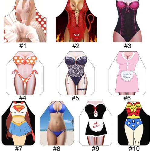 Color sexy 3D Apron for hairdresser Women kitchen apron apron for kitchen Kitchen apron Apron for kitchen Color printing alpaca