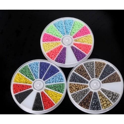 Diy beads 1 Set Beads Kit 12 Grid 1000pcs Solid/fluorescent color Czech Glass Seed Spacer Beads for Fashion Jewelry BDH062-01MX