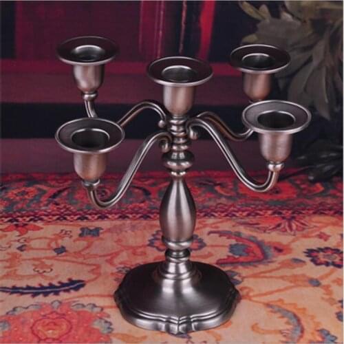 Europe classic Ancient tin color candle holder candle stand metal candle container candle holders for home decorations ZT140