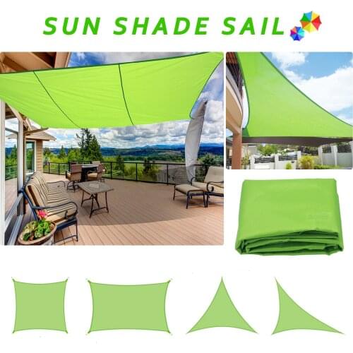 Green Waterproof Sun Shade Sail All size Square Rectangle Triangle Garden Terrace Canopy UV-Block Shade Camp Hiking Yard Awnings