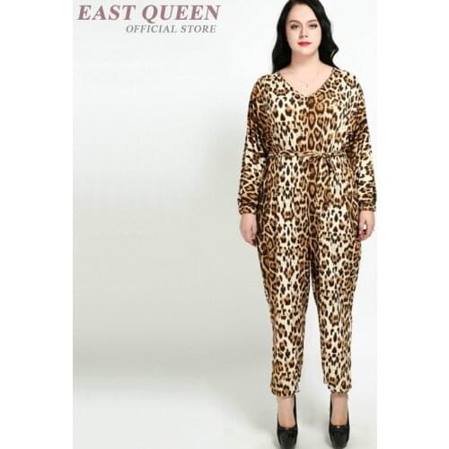 Oversized jumpsuits for women 2019 leopard sexy big large plus size jumpsuit female 2018 sexy overalls 5XL 6XL DD1184