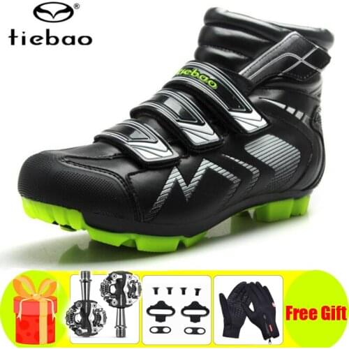 TIEBAO Winter Cycling Shoes Men Outdoor Sports Zapatillas Ciclismo Hombre Mountain Bike Bicycle Sneakers Women Self-Locking