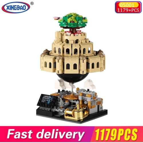 XingBao 05001 Ideas Moive Series City Castle in The Sky Model Kit Building Blocks Bricks KIDS TOYS Music Box Christmas DIY Gifts