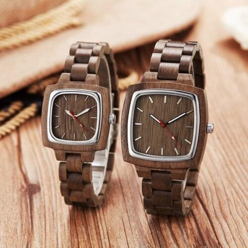 Top Brand Natural Full Wooden Colorful Brown Wristwatch Men Women Wood Watch Clock Unique Creative Dress Analog Military Hours