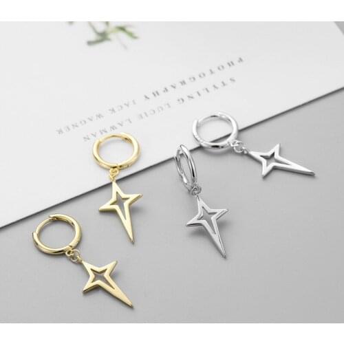 Minar Minimalist 2 Styles Irregular Star Dangle Earrings for Women Girls Gold Silver Colour Brass Earrings Cool Accessories