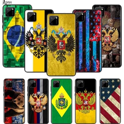 Fashion Flags World For OPPO Realme Narzo 20 C2/3/11/12/15/17 X2 X3 X7 XT X50 Q2 Q2i V3 V5 V15 Pro Black TPU Phone Case