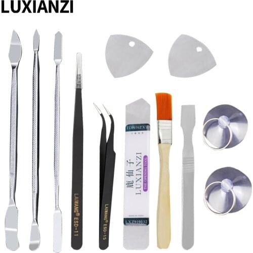 LUXIANZI Mobile Phones Repair Opening Tools Set For iPhone iPad Laptop Computer Disassemble Crowbar Tweezers Hand Tool Kit Box