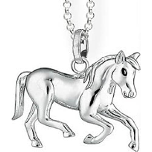 925 Sterling Silver Horse Chokers Necklaces & Pendants, European Bijoux Most Fashion Jewelry Pendant Necklace Gift for Women Men