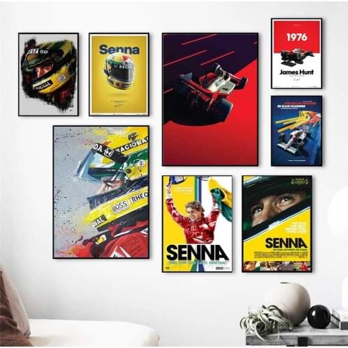 Poster And Prints Hot Racing Car Ayrton Senna F1 Formula World Champion Wall Art Canvas Picture Painting For Home Room Decor