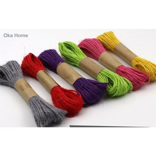 17 colors Natural Sisal Twine 10 Meters Jute Twine Thin Twisted Jute Rope String Cord Wedding decoration DIY craft cords