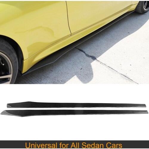 Universal Car Side Skirts For All Sedan W204 F82 M3 F12 M6 Toyota Honda Subaru Impreza Carbon Fiber Side Door Bumper Skirts