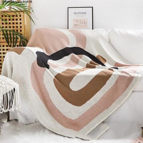 160cm Knitted Blankets Nordic Decorative Blanket With Tassel Cotton Sofa Throw Blankets Chunky Bedspread Quilt Bedding Blanket