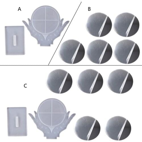 1 Set Desktop Makeup Mirror Silicone Mold Serving Board Silicone Mold Home Decoration Mold Suitable for Women Drop Shipping