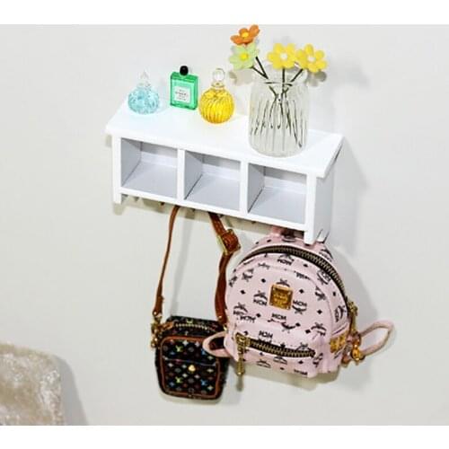 1 Pc 1/12 Dollhouse Miniature Kitchen Wall Mounted Shelf Rack Cabinet Hanger Hook