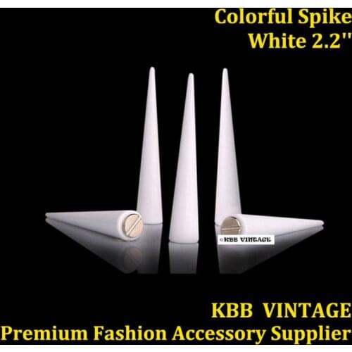 10pc 2.2"Cone Spikes Screwback Spike Rock DIY Stud White