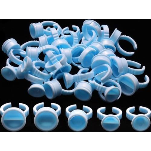 100pcs Disposable Blue Plastic Tattoo Ink Ring For Eyebrow Permanent Makeup Tattoo Ink Holder Tattoo Tools Tattoo accessory