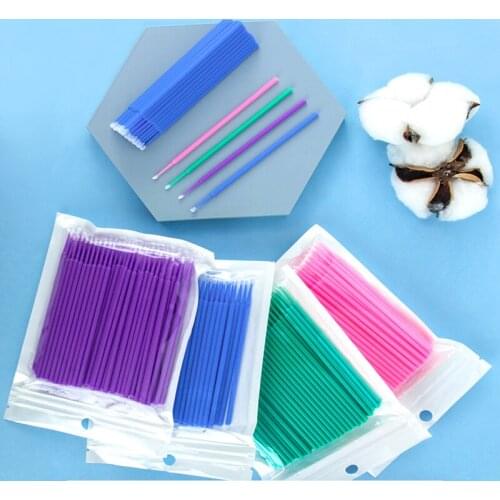 100PCS Tattoo Cotton Swab Accessories Eyelash Microblading Micro Brush Applicator Tattoo Tools for Permanent Makeup Supplies