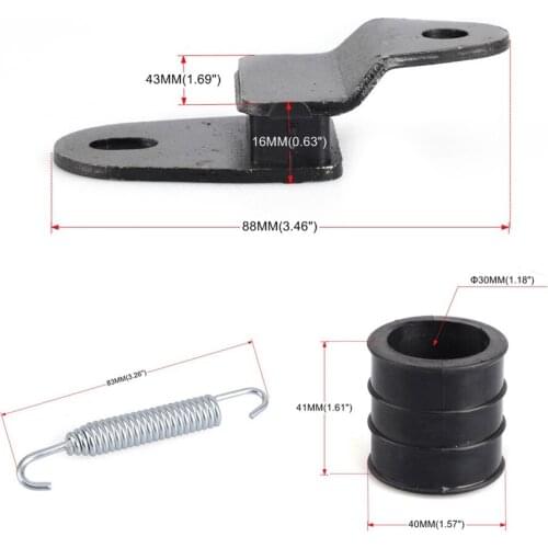 2PCS Exhaust Bracket Pipe Clip with Cylinder Spring&Washer for Yamaha 87-06