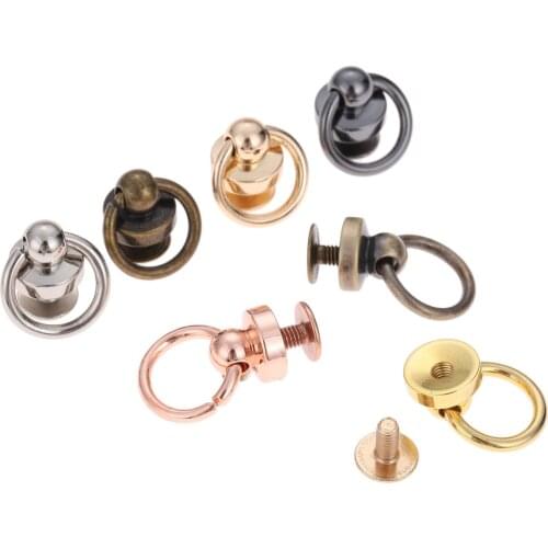 5 Pcs Zinc Alloy Garment Bags Rivets Stud Nail Buckle Swivel Screw Studs Button Handbag Chain Hanger Leather Craft DIY Hardware