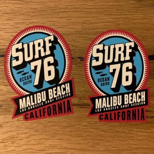 SURF 76 sticker Malibu Beach California USA Retro Vintage V8 Low Airride V2 car moto stickers