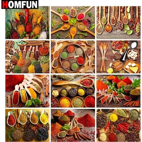 HOMFUN Full Square/Round Drill 5D DIY Diamond Painting "Seasoning scene" Embroidery Cross Stitch 5D Home Decor Gift