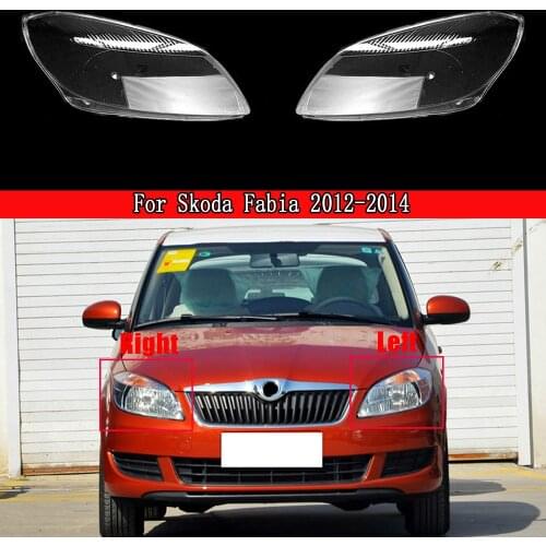 Car Headlight Lens Glass Lampcover Cover Lampshade Bright Shell Product Head lamp light For Skoda Fabia 2012 2013 2014