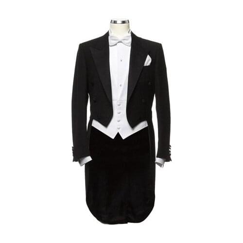 White Bowtie Vest Black Suits Tailcoat Fashion Elegant Men Suits 2020 New Arrival High Quality Slim Fit Terno Masculino Bespoke