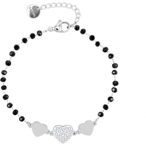 Stainless Steel Chains For Woman Heart-Shaped Bracelet Beads Adjust Fashion Jewelry Birthday Party Girls Gift New 2020