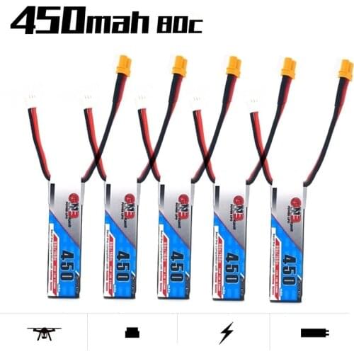 GNB 2S 7.4V 2S 450mAh 80C Lipo Battery XT30 Plug for RC CineBee Cine Whoop BetaFPV Quadcopter Toothpick Drone Gaoneng 1/10Pcs