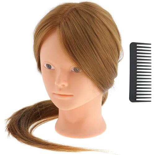 26'' Cosmetology Soft Wig Head Model Hair Hairdressing Practice Training Tool Beauty Makeup Tool Salon Pratice Mannequin Head