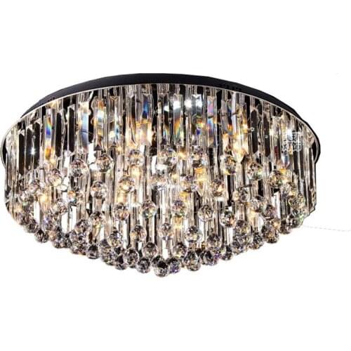 Crystal Living Room Ceiling Light Bedroom Study Room Ceiling lamps Round Stainless Steel Dining Room Ceiling Lamp Ceiling Lights