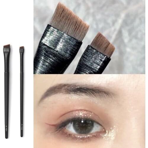 1/2Pcs Professional Oblique Angle Eyeliner Eyebrow Brush Soft Natural Hair Flat Eye Makeup Brushes Super Thin Cosmetic Brushes