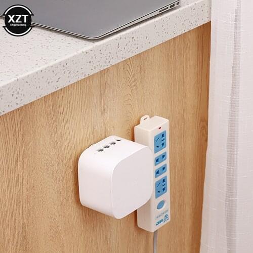 5 Pcs/Set Wall-Mounted Sticker Punch-Free Plug Power Outlet Holder Traceless Fixer Home Self-Adhesive Socket Fixer Organizer