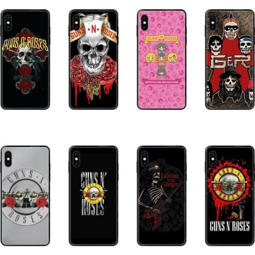 Loving For Samsung Galaxy S20 S10e S10 S9 S8 S7 S6 S5 edge Lite Plus Ultra Guns N Roses Music Band Retro Black Soft TPU Phone