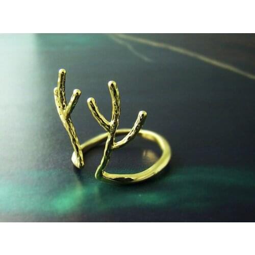 Fashion exclusive animal ring mystery of the antlers Twig style ring rings for women Wholesale