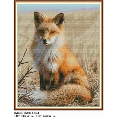 Animal fox pattern cross stitch kit 14CT 11CT counted printing fabric DIY Chinese embroidery kit Home wall decoration painting