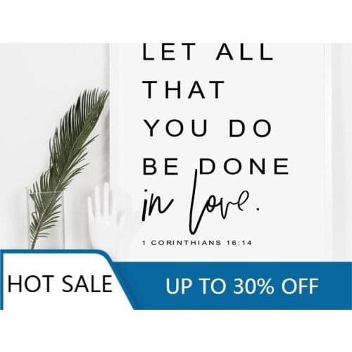 Bible Verse Wall Art Prints - Let all you do be done in love - Wall Art Canvas Painting Posters Scripture Home Decoration Pictur